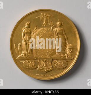Congressional Medal to C. W. Field for the Successful Laying of the Atlantic Cable MET AW 92 10 96a 1227 Congressional Medal to C. W. Field for the Successful Laying of the Atlantic Cable, 1867, Gold, Diam. 2 5/8 in. (6.7 cm). The Metropolitan Museum of Art, New York. Gift of Cyrus W. Field, 1892 (92.10.96a) Stock Photo