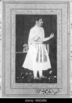 Portrait of Raja Bikramajit (Sundar Das), Folio from the Shah Jahan Album Stock Photo