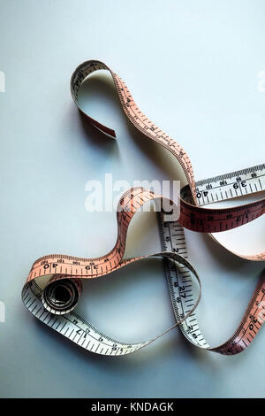 Measuring Tape on White background Stock Photo