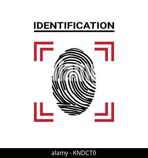 Fingerprint Scanning Icon Identification Concept Modern Access And Security Protection System Stock Vector