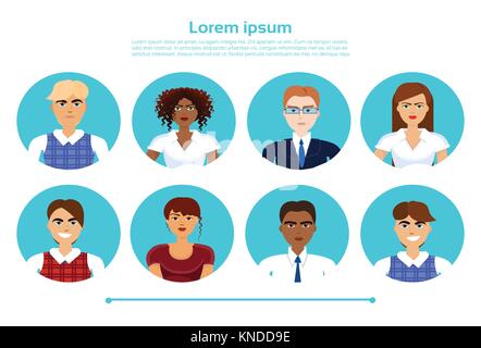 Set Of Business People Profile Icons Mix Race Businesspeople Team Avatars Collection Stock Vector