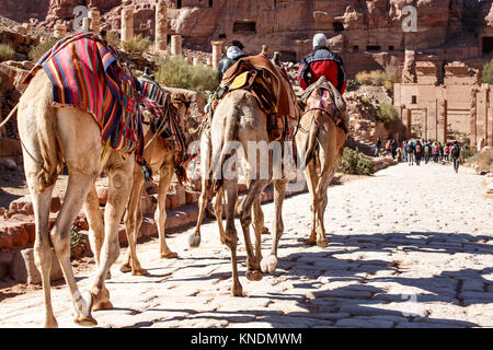 Scenes from the ancient Nabayean city of Petra, Jordan Stock Photo