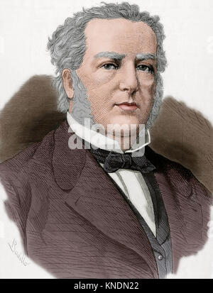 Casimir Pierre Perier (1777-1832). French banker, mine owner, political leader and statesman. Portrait. Engraving. Colored. Stock Photo