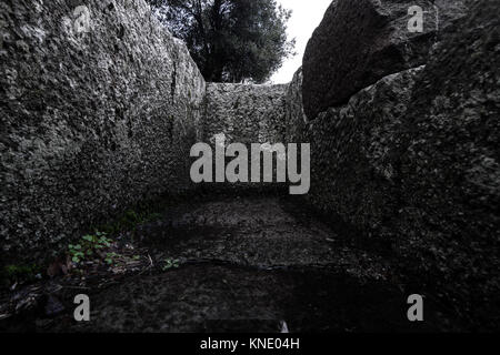 Aigai, located near Köseler Village, about 49 km from Manisa, and named as Nemrut Kale, is one of the 12 Aiol cities in Western Anatolia, which Herodo Stock Photo