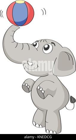 illustration of an elephant on a white background Stock Vector