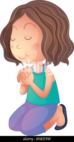 Prayer. Sketch praying hands. Vector illustration isolated on white ...