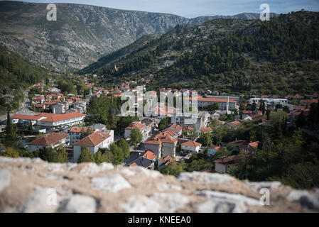 Aerial view of Stolac, Herzegovina-Neretva, Bosnia Stock Photo