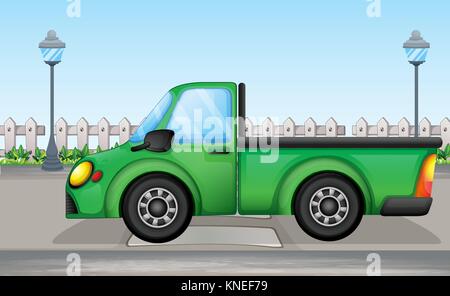 Illustration of a green car Stock Vector