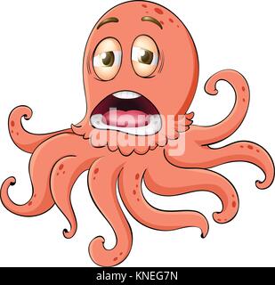 illustration of an octopus on a white background Stock Vector