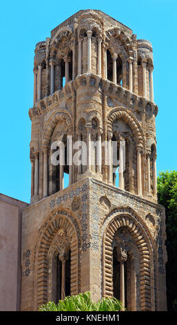 The church of Santa Maria dell'Ammiraglio, commonly called the Martorana belltower, Palermo old town, Sicily, Italy. Stock Photo