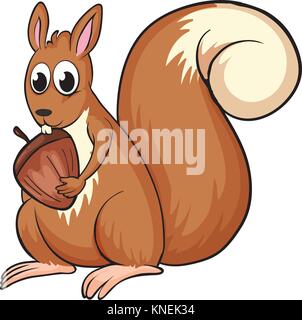 Illustration of a squirrel on a white background Stock Vector