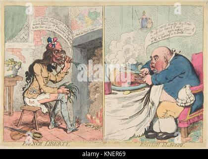 French Liberty. British Slavery. Artist: James Gillray (British, Chelsea 1756-1815 London); Publisher: Hannah Humphrey (London); Date: December 21,