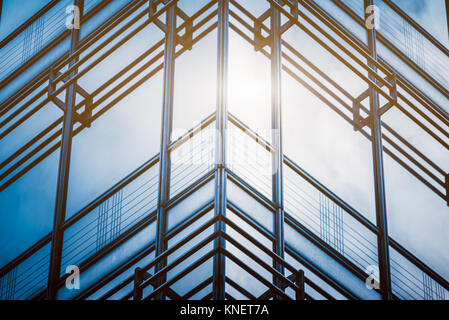 detail of glass architectures in blue tone. Stock Photo