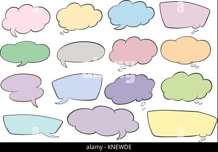 illustration of various shapes of callout on a white background Stock Vector