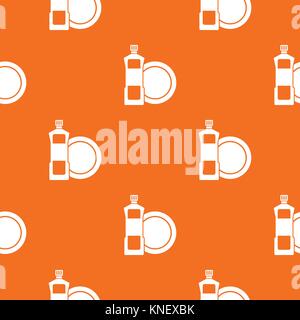 Dishwashing liquid detergent and dish pattern seamless Stock Vector
