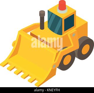 Bulldozer icon, isometric 3d style Stock Vector