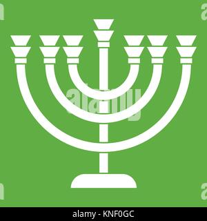 Menorah icon green Stock Vector