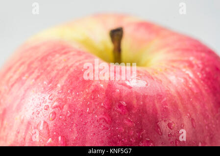 Red apple with water drops Isolaed on white background Stock Photo