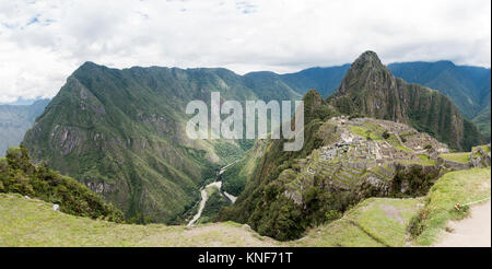 Views from the top of Machu Picchu Mountain, Cusco, Peru, South America Stock Photo