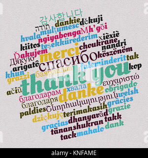 Thank you word cloud concept in different languages Stock Photo