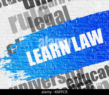 Learn Law on the White Wall. Stock Photo