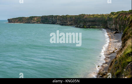 La Pointe Du Hoc coastline, Normandy France in summer Stock Photo