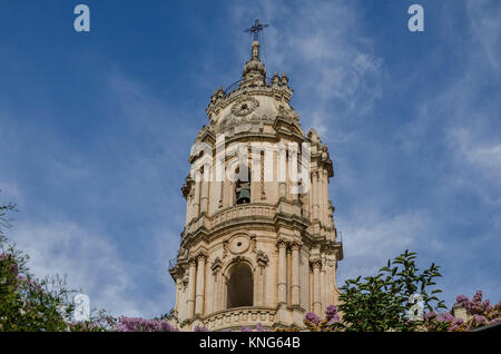 Detail of the dome of the cathedral of st george in modica Stock Photo