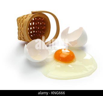 broken egg isolated on white background Stock Photo
