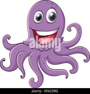 illustration of an octopus on a white background Stock Vector