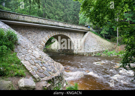 Land gate and Smuggler path on Orlice river, Eagle Mounains, Bohemia, Czech, Zemska brana, Paseracka stezka, Orlice, Orlicke hory, Ceska republika Stock Photo