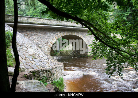 Land gate and Smuggler path on Orlice river, Eagle Mounains, Bohemia, Czech, Zemska brana, Paseracka stezka, Orlice, Orlicke hory, Ceska republika Stock Photo