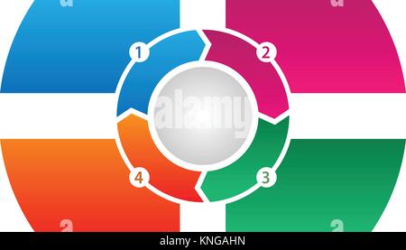 4 Step Process Flow Corporate Info-graphic Vector Stock Vector