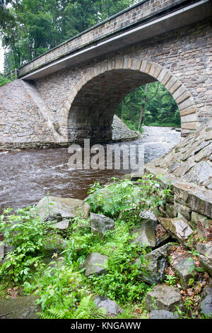 Land gate and Smuggler path on Orlice river, Eagle Mounains, Bohemia, Czech, Zemska brana, Paseracka stezka, Orlice, Orlicke hory, Ceska republika Stock Photo