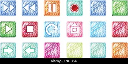 Illustration of the different colorful icons on a white background Stock Vector