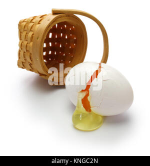 broken egg isolated on white background Stock Photo