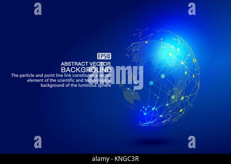 World map point, line, composition, representing the global, network connection,international meaning. Stock Vector