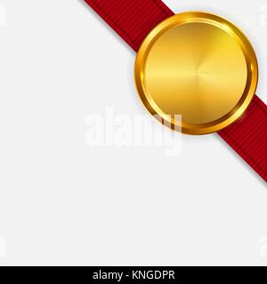 Label with Ribbon Template Isolated on Light Background Vector Illustration Stock Vector