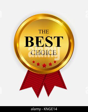 Best choice golden label badge design on transparent background