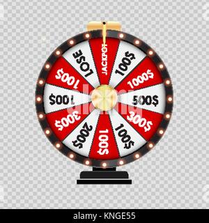 Wheel of Fortune, Lucky Icon on Transparent Background. Vector Illustration Stock Vector