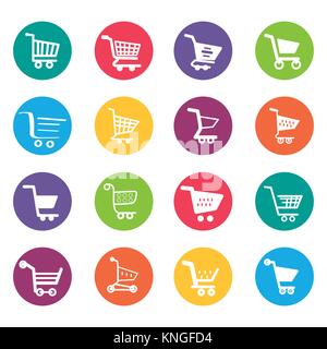 A vector illustration of Shopping Cart Icons Design Elements Stock Vector