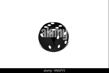 On a white background there is one cube for playing poker Stock Photo