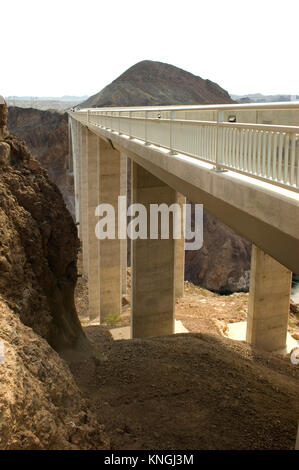 Mike O'Callaghan Pat Tillman Memorial Bridge between Arizona and Nevada, USA. Stock Photo