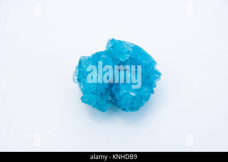 extreme close up of Chalcanthite mineral isolated over white background Stock Photo