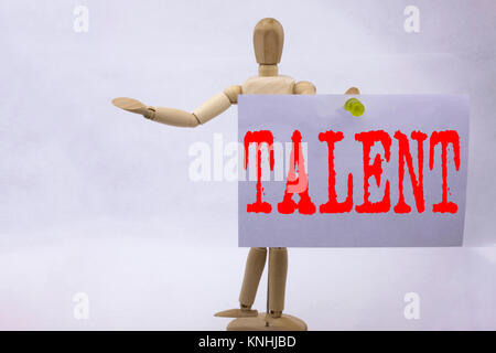 Conceptual hand writing text caption inspiration showing Talent Business concept for Capability Expertise Know-How Ability written sticky note sculptu Stock Photo