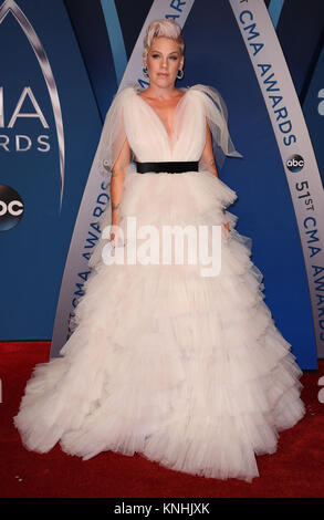 51st CMA Awards at Music City Center - Arrivals  Featuring: Pink Where: Nashville, Tennessee, United States When: 08 Nov 2017 Credit: Judy Eddy/WENN.com Stock Photo