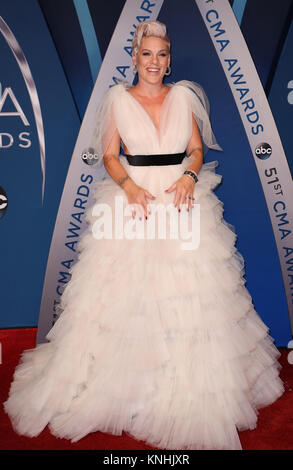 51st CMA Awards at Music City Center - Arrivals  Featuring: Pink Where: Nashville, Tennessee, United States When: 08 Nov 2017 Credit: Judy Eddy/WENN.com Stock Photo