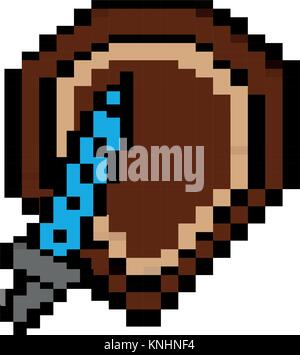 pixelated shield with sword vector illustration design Stock Vector ...