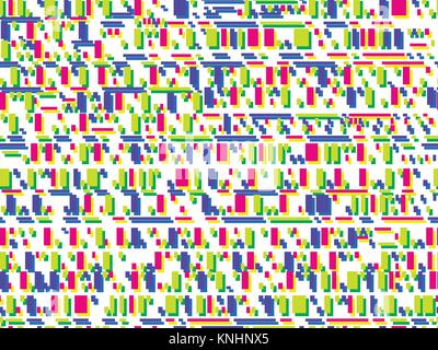 Glitch seamless pattern. Signal error pixel mosaic. Colorful background. Vector illustration Stock Vector