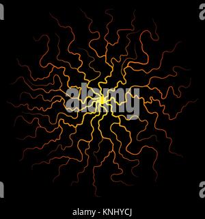 Vector Crack with Volcano Magma. Abstract Background with Illustration of Hot Lava Stock Vector