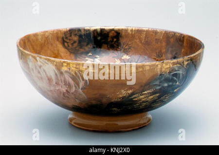 Bowl, Maker: Albert R. Valentien, American, Cincinnati, Ohio 1862-1925 San Diego, California, Manufacturer: Manufactured by Rookwood Pottery, American, Cincinnati, Ohio, 1880-1967, Bowl, 1882, Earthenware Stock Photo